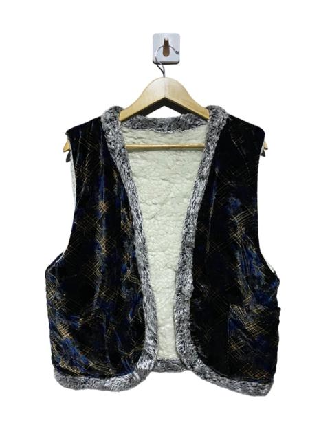 Other Designers Vintage - 🔥SALE🔥VELVET VEST WITH SHERLING FLEECE LINING