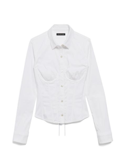 BALENCIAGA Women's Corseted Shirt in White