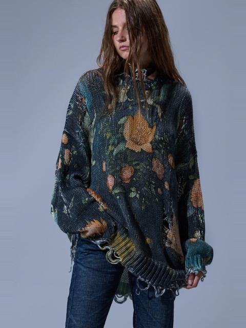 R13 PRINTED OVERSIZED SWEATER