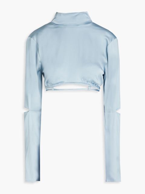 JACQUEMUS Mentalo cropped cutout satin top