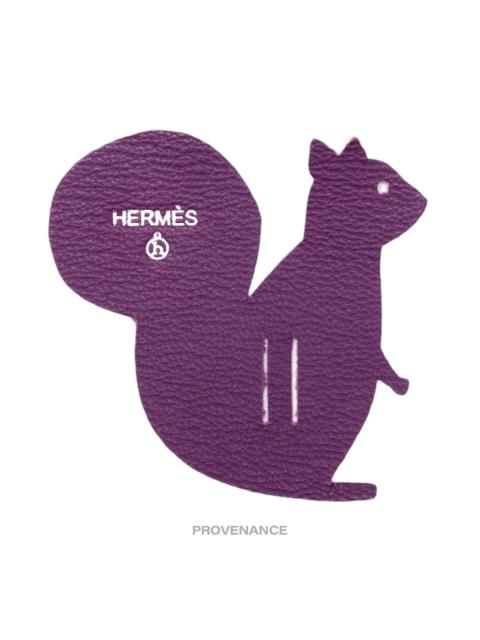 Hermes Petit h Squirrel Charm - Purple Pebbled Leather