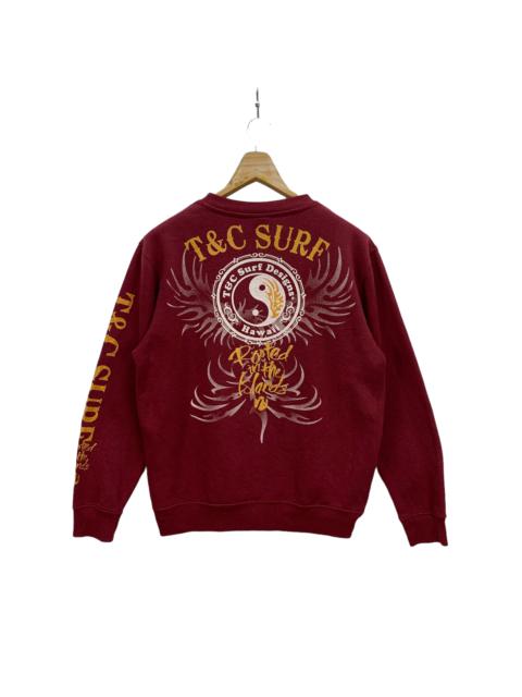 Other Designers Japanese Brand - T&C Surf Designs Hawaii Big Logo Maroon Sweatshirt 4104-142