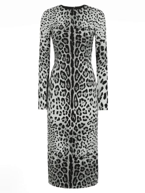 Dolce & Gabbana Leopard Print Midi Dress
