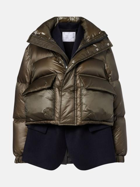 sacai Layered wool down jacket