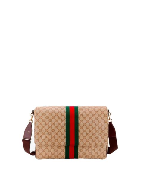 GUCCI GUCCI $2400 Medium Web Crossbody Bag Beige New & Authentic