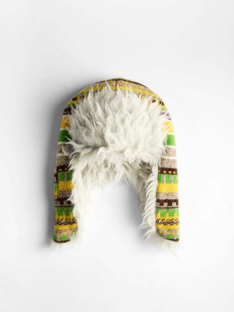 JW Anderson WOOLLEN-TRIM STRIPED HAT IN MARIGOLD