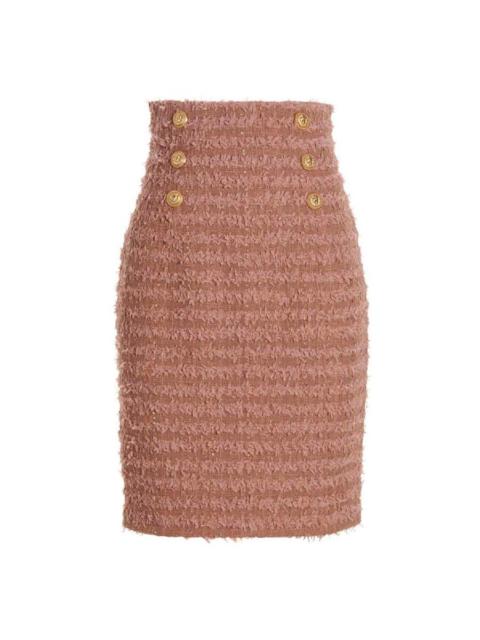 Balmain Balmain High Waist Tweed Skirt