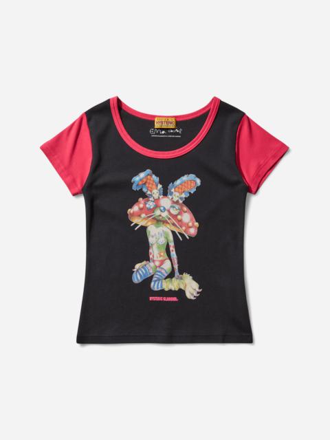 Hysteric Glamour Women's Ema / Lazy Mushroom Tiny T-Shirt Black
