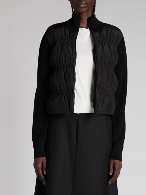 Moncler Moncler Mixed Media Down Jacket in Black at Nordstrom