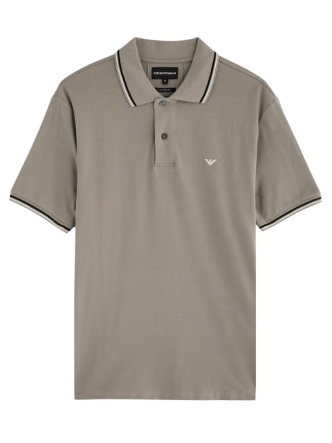 Emporio Armani Logo Piqué Stretch-cotton Polo Shirt