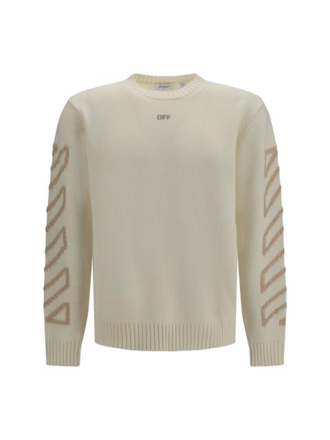 Off-White Off-white Arrow Fuzzy Crewneck Sweater Cream