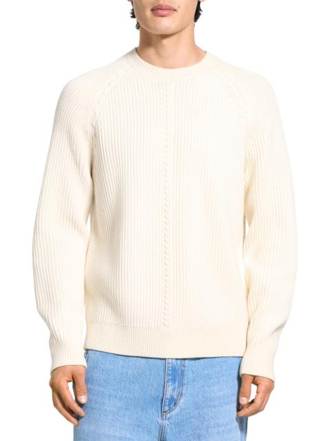 Theory Theory Ribbed Wool & Cashmere Crewneck Sweater in Winter Ivory at Nordstrom