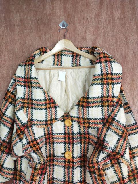 Other Designers Homespun Knitwear - Japan Cream/orange checkered knitwear cardigan #S075