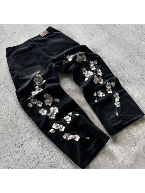 Distressed Denim - Flowers Denim Pant