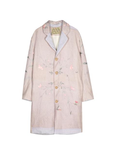 flower-embroidered coat