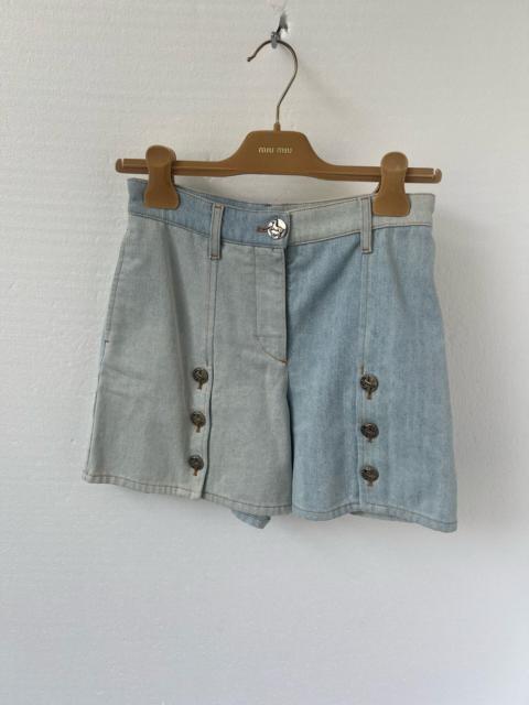 CHANEL Chanel Runway Color-Block Denim Shorts