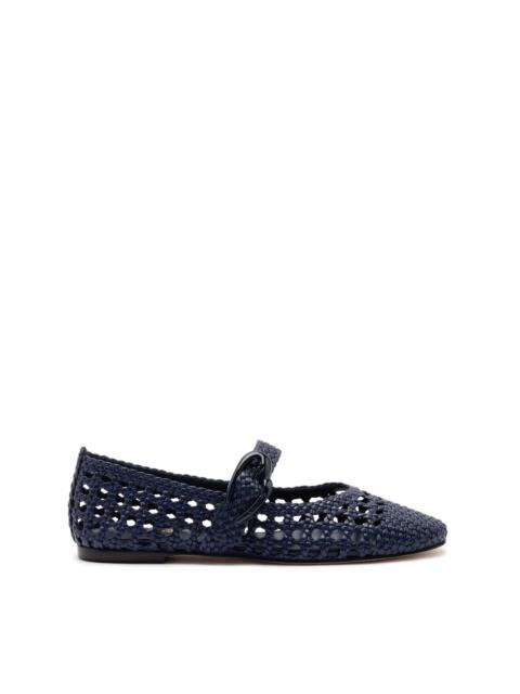 Larroudé Larroudé Verona Macrame Ballet Flat in Navy at Nordstrom
