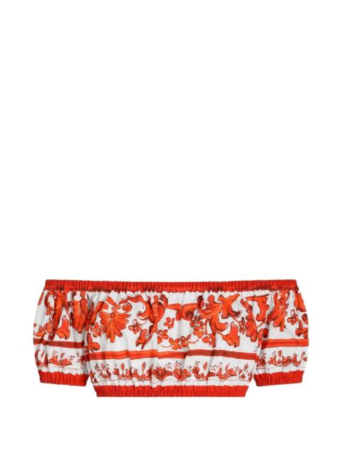Dolce & Gabbana Dolce & Gabbana Women Maiolica Print Cotton Top