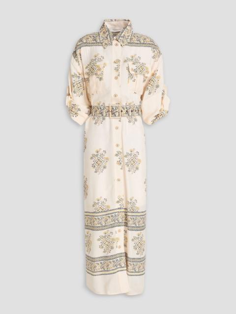 Zimmermann Printed crepe de chine midi shirt dress