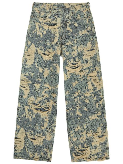 Acne Studios Acne Studios Distressed Logo-jacquard Wide-leg Jeans