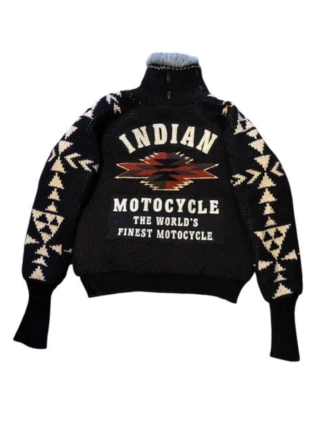 Other Designers Indian Motorcycle club fur knit navajo print jacket