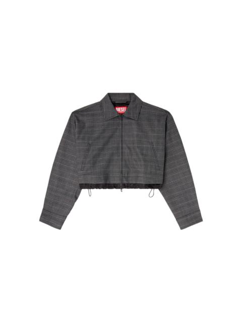 checked cropped jacket
