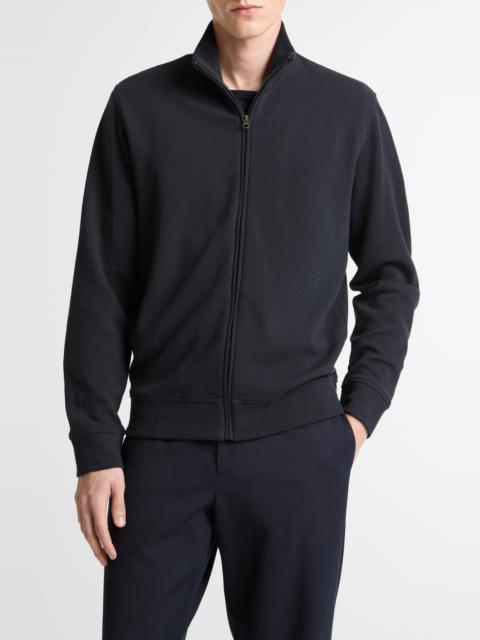Vince Vince Pique Zip Jacket in Coastal/Med Heather Grey at Nordstrom