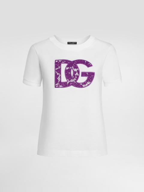 Dolce & Gabbana Jersey t-shirt with lace inlay