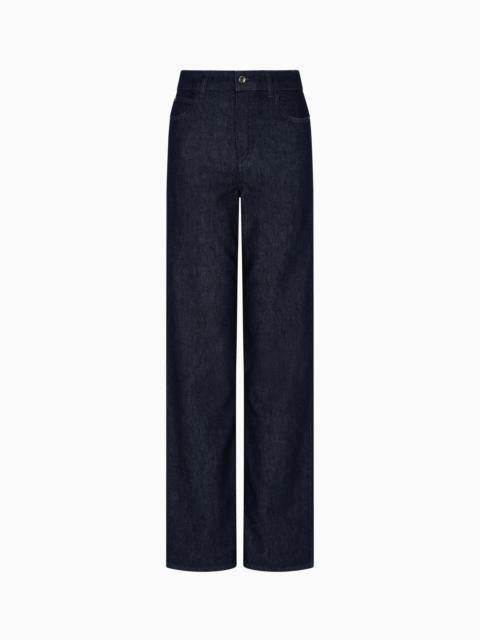 EMPORIO ARMANI J4B MID/HIGH-RISE STRAIGHT-LEG JEANS IN 11.5-OZ DENIM
