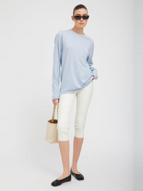 SPRWMN WHITE LEATHER CAPRI