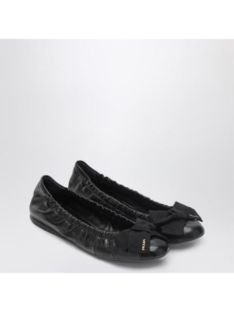 Prada Prada Black Patent Leather Ballet Flats With Bow Women