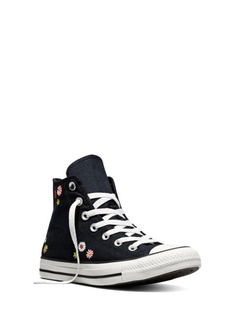 Converse Converse Gender Inclusive Chuck Taylor All Star Floral Embroidered Canvas High Top Sneaker in Black/