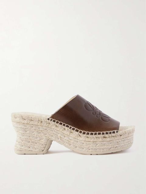 + Paula's Ibiza leather platform wedge sandals Brown
