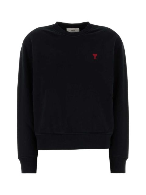 AMI Paris Ami Women Black Stretch Cotton Sweatshirt