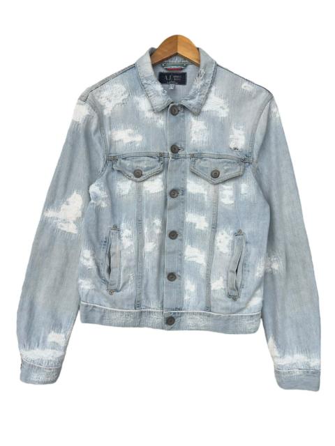 Other Designers Armani Distressed Patchwork Denim Jacket
