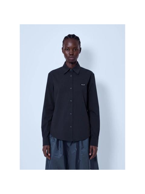 Miu Miu MIU MIU Black Stretch Poplin Shirt New & Authentic (Women's