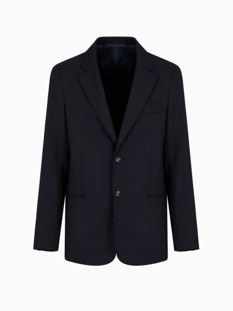 EMPORIO ARMANI Single-breasted blazer in a virgin wool blend