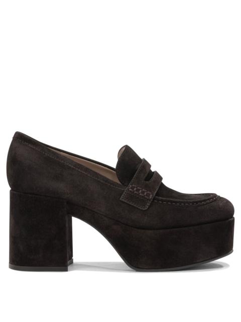 Gianvito Rossi Gianvito Rossi Jenna 75mm Heeled Loafers Brown