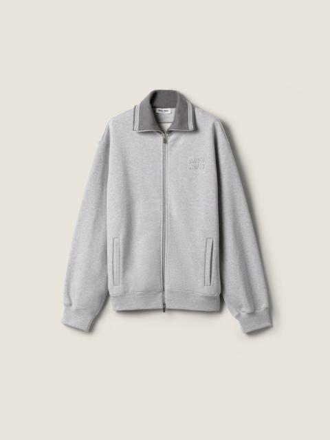 Miu Miu Zippered cotton fleece jacket