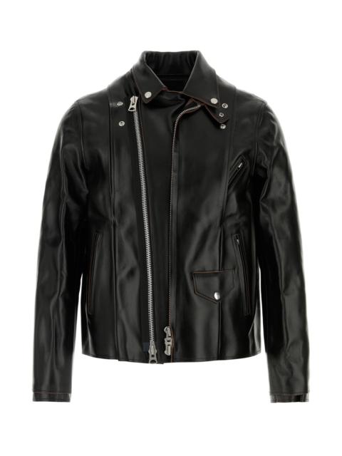 sacai Black leather jacket