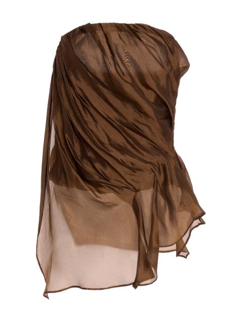 The Garment Gilian Draped Chiffon Bustier Top brown