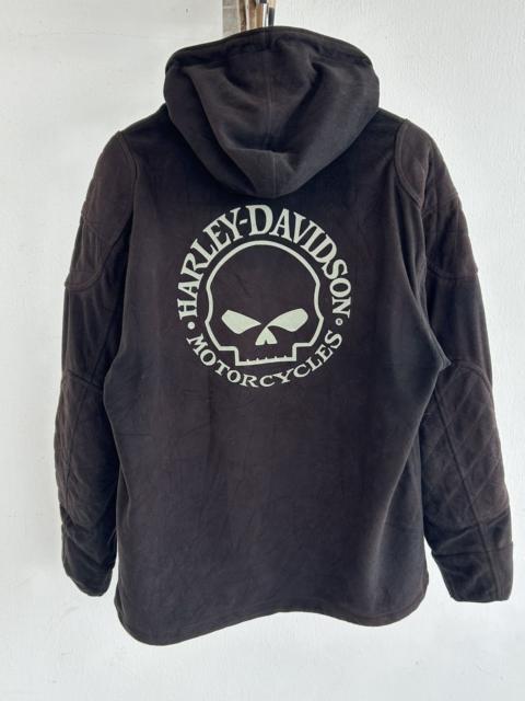 Other Designers Harley Davidson Reflective Vintage Suede Padded Hoodie Black