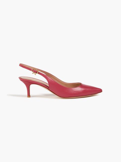 Gianvito Rossi Ribbon 55 leather slingback pumps