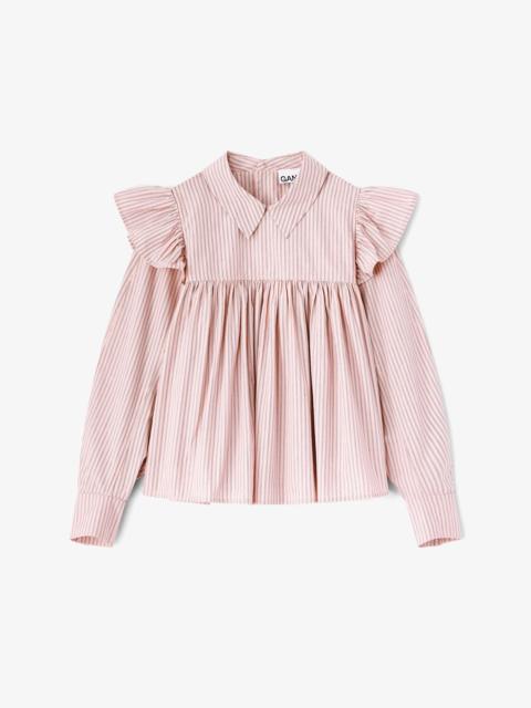 GANNI PINK FRILL BLOUSE