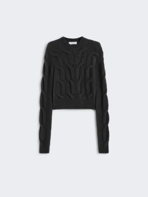 Sportmax Fluffy cable-knit sweater - BLACK