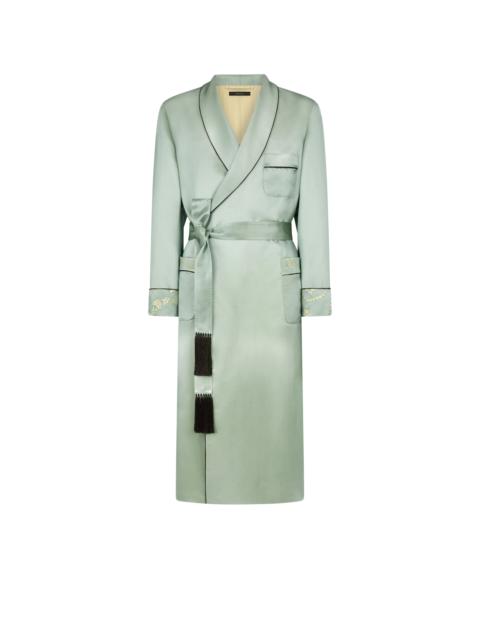 TOM FORD SILK SATIN ORNAMENTAL JACQUARD ROBE
