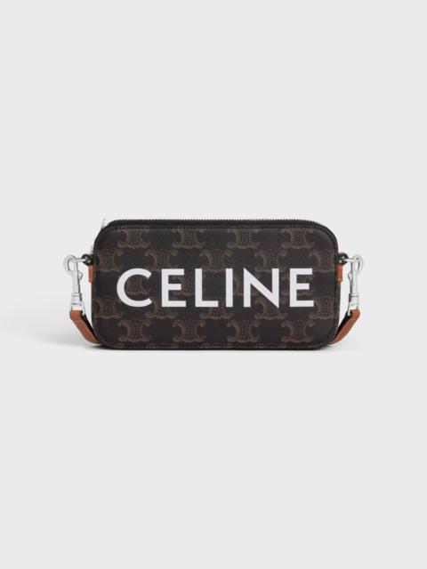 Horizontal pouch in Triomphe canvas with celine print