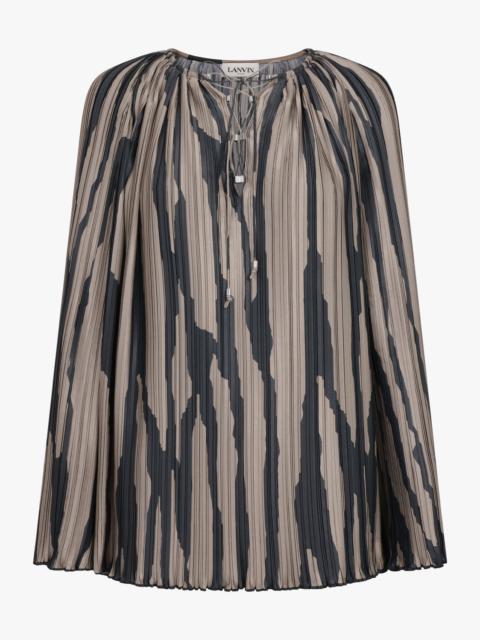 Lanvin ABSTRACT STRIPE TIE NECK L/S BLOUSE | GREY/BLACK