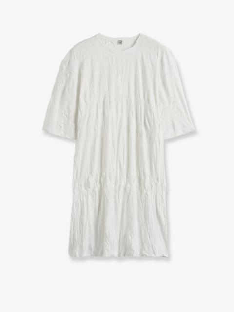 TOTEME Toteme Relaxed Fit Short Cotton Blend Dress White