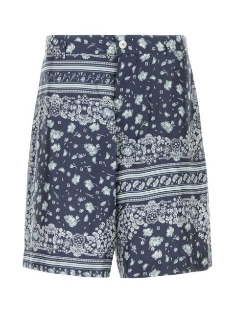 FENDI Fendi Men Printed Silk Bermuda Shorts